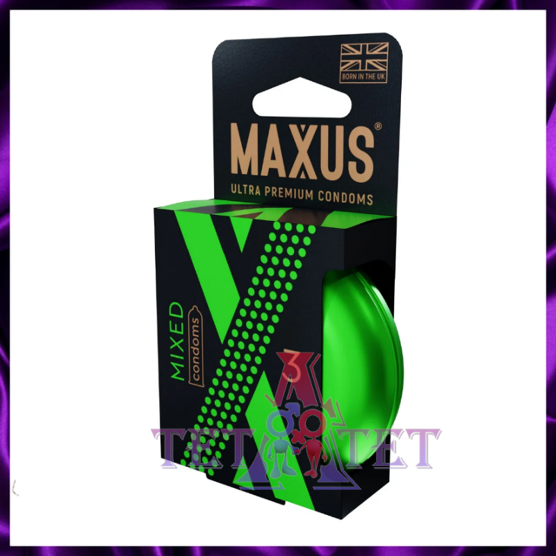 Презервативы MAXUS Mixed, в кейсе, латексная смазка, размер M, 3шт